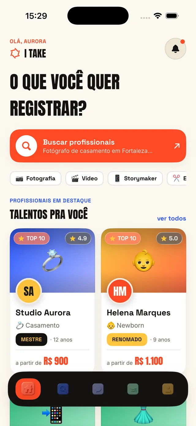 I Take: home do cliente