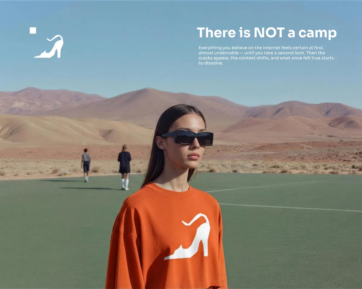 Página do manual de marca da Catwalk: campanha com o símbolo do scarpin